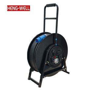 Portable Retractable Power Cable Reel with Sockets for Home Workshop Garage Use