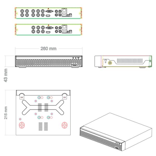 4CH 5MP Analog Dvr Recorder / DVR 4ch Digital Video Recorder 5 In 1