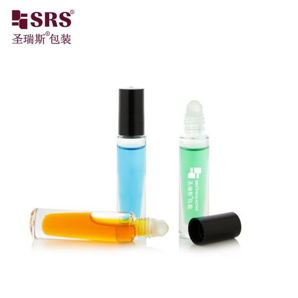 GB1-5ML Mini Cute High End Thick Bottom Transparent Clear Roll On Bottle For Essential Oil Perfume Round Applicator
