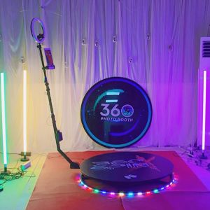 Portable 360 Selfie Photo Booth Platform Automatic Spinning Arm