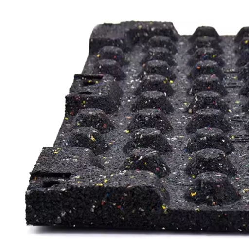 High-Density EPDM Rubber Gym Flooring Tiles with 60-70 ShoreA Hardness and 1.0g