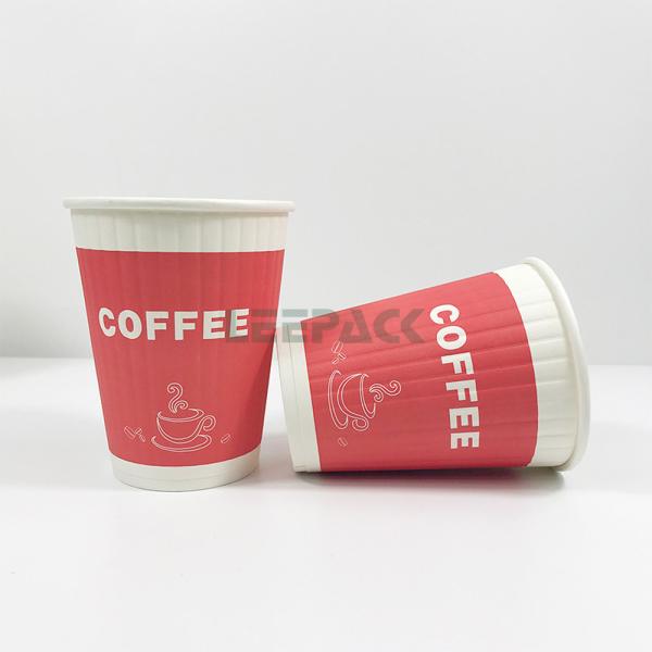 3D embossed paper cups 12oz double wall paper cup for hot drink or coffee