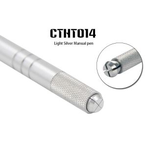 Aluminum Alloy Permanent Makeup Eyebrow Tattoo Pen Light Silver Pen