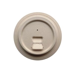 Cup Lids, Cup Holder. White/Nature, Sugarcan Bagasse, Biodegradable and