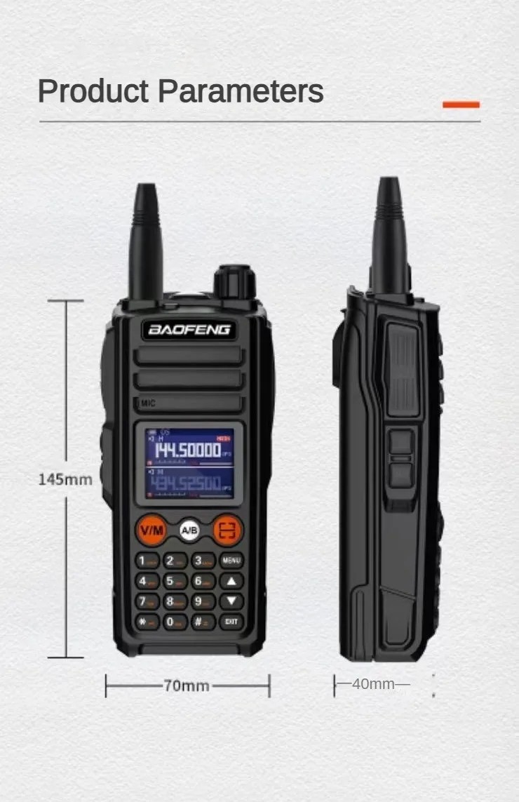 UV27 Walkie Talkie Two Way Radio with 1500mAh Battery IPX4 Water Resistance and 16 Storage Channels for Outdoor Use
