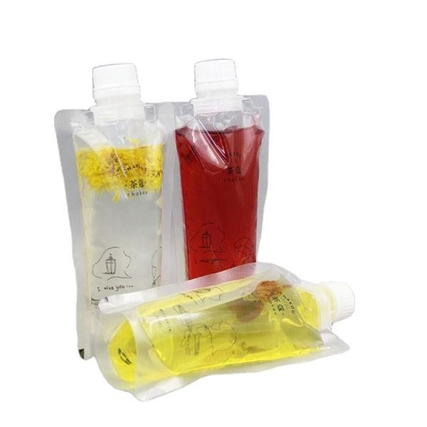 Plastic Clear 8.4oz Liquid Spout Bag For Juice 60-200micron Thickness