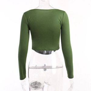 OEM maufactory Casual Top Female Autumn Polyester Long Sleeve Sexy Circular