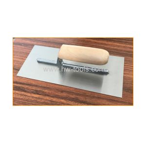 Carbon steel blade plastering trowel with wooden handle HW02101