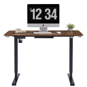 China Large Panel Ergonomic Electric Lift Desk Height Adjustable Single Motor Modern Design on sale