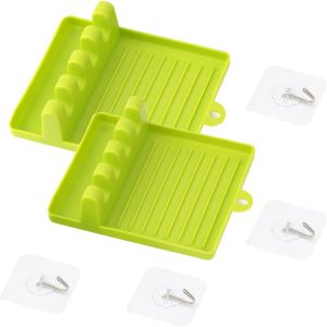 Nonslip Silicone Spoon Rest , Rustfree Spoon Spatula Holder Antiskid