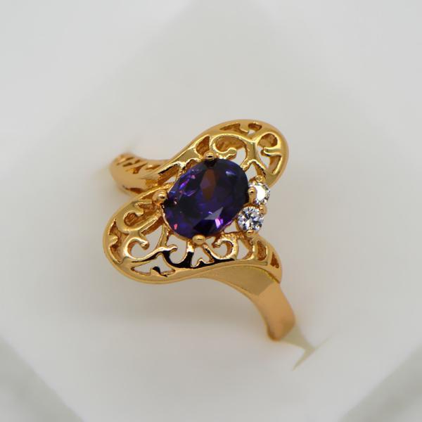 Buy New trendy AAA+ Swiss Cubic Luxury Zircon crystal ring 18k gold plating jewelry gift at wholesale prices