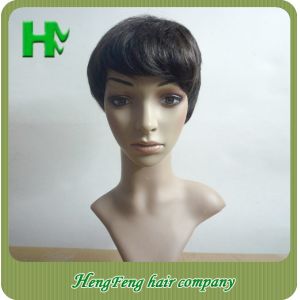 China African American Natural Human Hair Wigs Natural Looking 10 Inch on sale