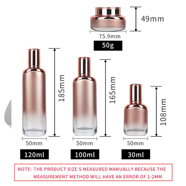 ABS AS Cosmetic Packaging Containers 30ml 50ml Square Glass Bottles