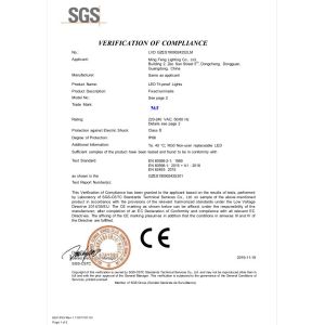 Ming Feng Lighting Co.,Ltd. Certifications