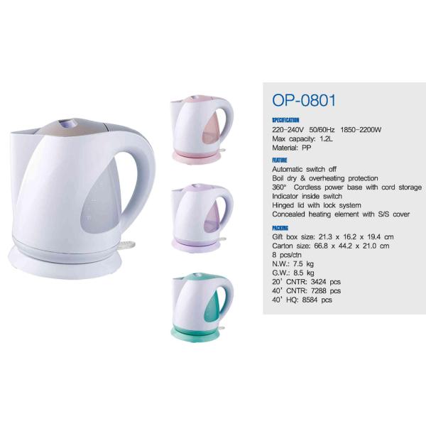 Auto Shut-off Electric Water Kettle with Fast Heating Speed and Electric Power Source