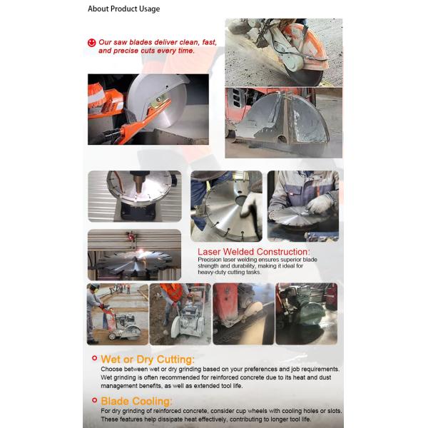 13.5" Soft Cut Concrete Blade Cutter Laser Welding
