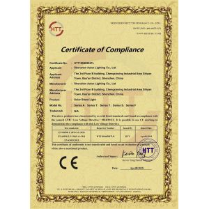 Shenzhen JYG New Energy Co., Ltd. Certifications