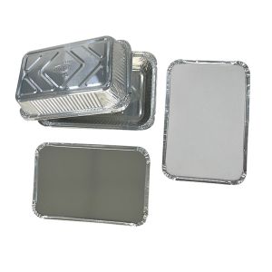 Food Packing Oblong Aluminum Container with Lids and Environmental Friendly