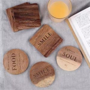 Acacia Wood Coaster - Creative Nordic Style Tableware Durable Wooden Heat