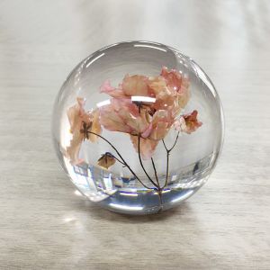 Crystal Wedding Flower Paperweight Ball Custom For Home Furnishings