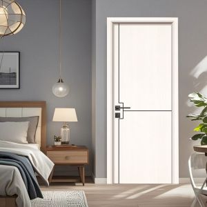China Eco-Friendly WPC Hollow Door With Hollow Glass Design Easy Maintenance on sale
