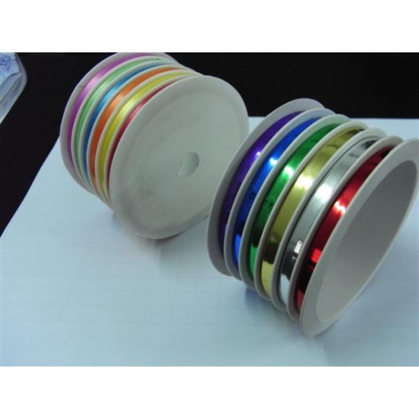 Crimpled Metallic Metallic Curling Ribbon Roll 5mm 6m Ribbon Spool Packed With Shrink Film