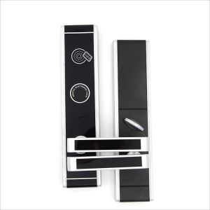 Silver Zinc Alloy Hotel Smart Locks RFID Card Mechanical Key Unlock Lightweight