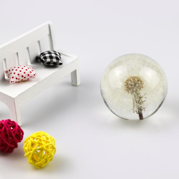 Customized Crafts Resin Balls Paperweight 70mm 100mm Transparent Acrylic Ball Resin Flower Acrylic Ball Flower inside Acrylic