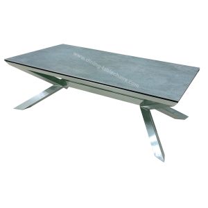 Livingroom Tempered Glass Coffee Table , Rectangle Ceramic Dining Table
