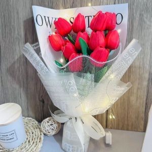 Christmas rose and tulip artificial flower bouquet confession birthday gift