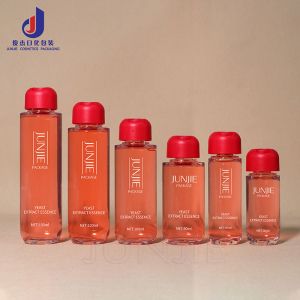 Customizable 30ml-150ml Plastic TonerBottles Long Neck Flat Type in Red Orange