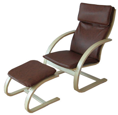 Buy relaxing chair and footstool modern birch bentwood indoor furniture at wholesale prices