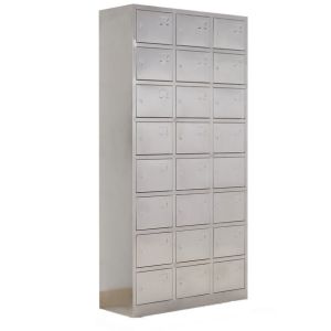 Durable 24 Door Stainless Steel Medicine Display Cabinet Water Resistant For