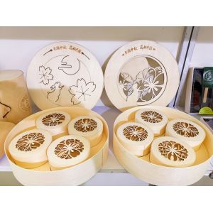 Natural Poplar Wooden Mooncake Box Disposable Customized With Lid