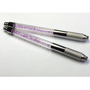 Purple Crystal Manual Tattoo Pen , Disposale Blade Permanent Makeup Tattoo