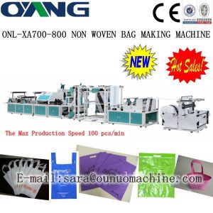 Loop Handle Non Woven Bag Making Machine Sealing Pp For T Shirt Bag
