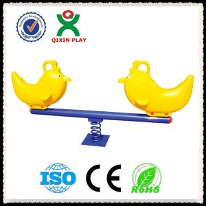 Quality Park equipment outdoor kids seesaw/Attractive Kids Plastic Outdoor Seesaw for Kids QX-096C for sale