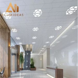 White metal ceiling panels