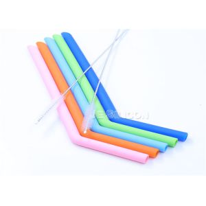 Flexible EcoFriendly Collapsible Food Grade Silicone Straws With Case