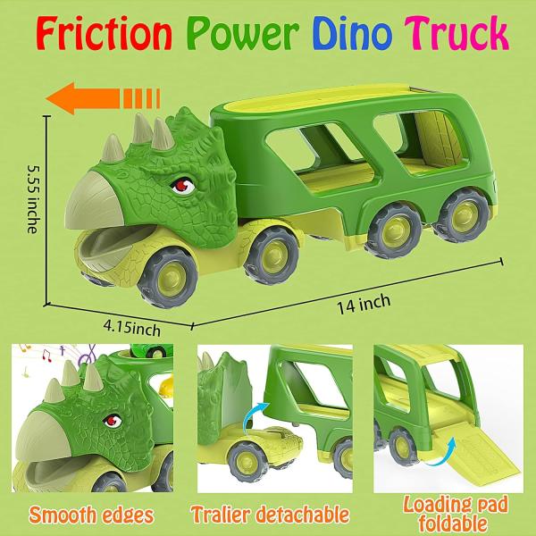 18M Kids Toddler Friction Power Dino Car Toy Perfect Christmas Birthday Surprise Gift
