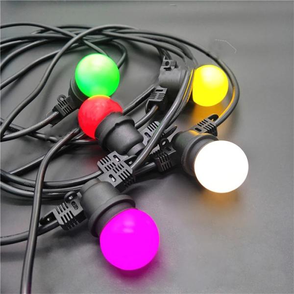 Black 48ft Waterproof Decorative String Lighting Vintage 15 Heads E26 E27 Sockets
