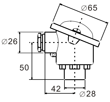 Customized Orange Aluminum Die Cast Thermocouple Connector Type KD
