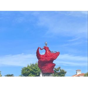 contemporary Garden Statues And Sculptures Red Baking Varnished Forging