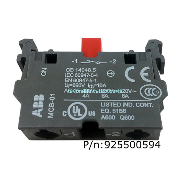 Switch Abb#MCB01 , NC Contact Block For Auto Cutter GTXL 925500594 Machine