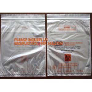 Biohazard specimen zipper bag Customized, zipper specimen store plastic