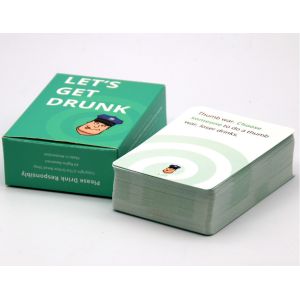 Customized 100 Cards 300gsm Coated Paper Drinking Card Games 63x88mm