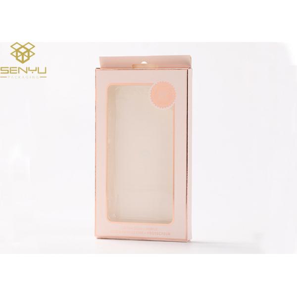 Buy Pink 1500gsm Cardboard Phone Case Packaging Box With Window at wholesale prices