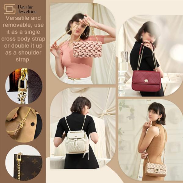 Purse Chain Handbag Crossbody Shoulder Metal Chain Strap With Buckle