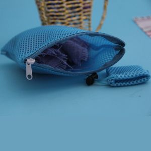 Label Logo Mesh Fabric Lingerie Socks Underwear Wash Bag