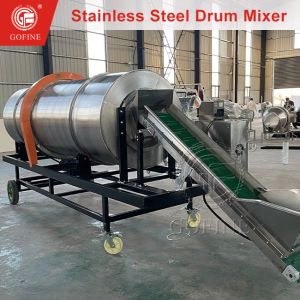 Stainless Steel Drum Organic Fertilizer Mixer With Variable Speed Control